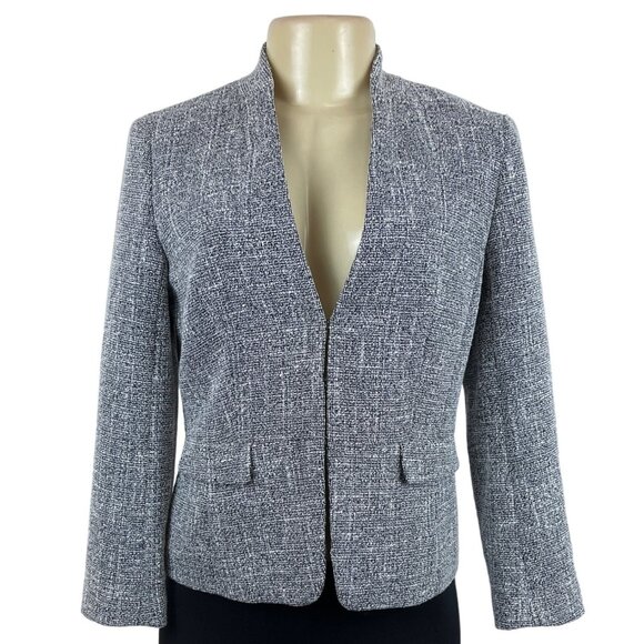 Ann Taylor Women's Grey Collarless Blazer Sz 2 (EUR 32) - NWT